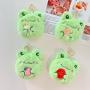 Hot sale plush frog design coin purse custom shape Wrist pouch mini keychain frog fur wallet