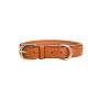 Leather Dog Collar Genuine Plain Leather Alloy Hardware Double D-Ring Decorative Medium Large Dog Collar