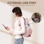 Custom Fashion Lightweight Water Resistant Girl Daypack College School Nylon Leather Bag Travel Laptop Backpack Women With USB