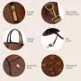LOVEVOOK Vintage Designer 15.6 inch Large Business Leather Laptop Hand Bags for Women Ladies 2pcs Waterproof Office Tote Handbag