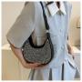 ZR542 Women's Saddle Bag PU Contrasting Color Stitching Fashion Working Portable One Shoulder Female Girl Tote Bag Shopping