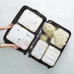 Custom Logo 8 Pcs/set Luggage Storage Bag Travel Clothes Bags Packing Cubes Travel Luggage Sets For Women Men