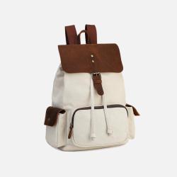 2024 Custom Ladies Canvas Backpack Bag For Stylish Women With Crazy-horse Leather