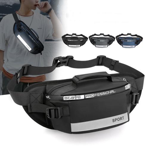 Fashion Reflective Nylon Crossbody Cashier Chest Bag Men Large Capacity Waist Bag
