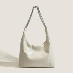 Luxury Designer Handbag Women Half Moon Tote PU Leather Half Moon Tote Handbags Zipper Lock Closure Large Size Solid Color Logo