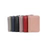 Customize Fashional Real Leather Name Id Holder Rfid Blocking Multiple Zip Bank Credit Card Holders Wallet Case