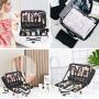 Travel Makeup Train Case Makeup Cosmetic Case Organizer Portable Artist Storage Bag with Adjustable Dividers for Cosmetics
