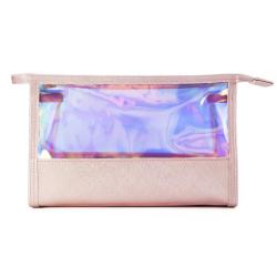Custom Waterproof PVC Travel Women Toiletry Makeup Bag Custom Logo Holographic TPU Make Up Cosmetic Packaging Bags Or Pouches