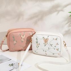 Women's Bag Embroidery Butterfly Camera Bag Pu Leather Wholesale 2024 New Personalized Small Shoulder Crossbody Bags for Women