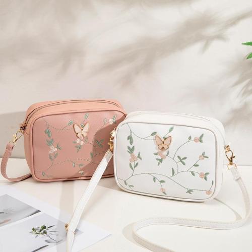 Women's Bag Embroidery Butterfly Camera Bag Pu Leather Wholesale 2024 New Personalized Small Shoulder Crossbody Bags for Women