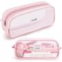 Gelory School Children Student Pen Stationery Organizer Zipper Pencil Case Bag Mesh Pencil Pouch