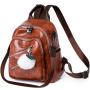 KBW148 2023 New PU Anti-theft Double Shoulder Women Backpack Multifunctional Soft Leather Large Backpack Travel Bag For Ladies