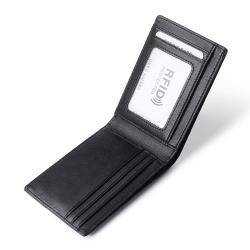 KBW223 New European and American Men's Fashion Leather Wallet Anti-RFID Theft Short Hand Push Card Space Money Clip