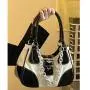 HR345 INS Dumplings Sweet Cool Lacquer Leather Underarm Bag Women's New Fashion Metal Chain Spicy Girl Versatile Shoulder Bag