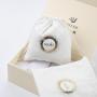 Reusable Luxury Microfiber Suede Drawstring Dust Jewelry Packing Perfume Bag Gold Stamping Small Cosmetic Bag