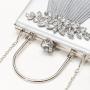 Elegant Big Bling Rhinestone Pu Leather Fashion Party High Quality Luxury Ladies Golden Clutch Evening Bag