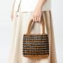 Summer Designer Women Handbags Wooden Bead Purse Ladies Casual Shoulder Crossbody Handbags Bucket Clutch Bag Wholesale
