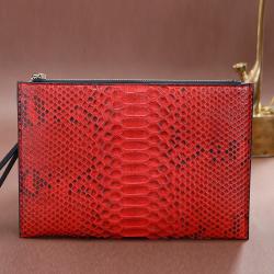 OEM Wholesale Hot Selling Premium High Quality Genuine Snake Leather Designer Clutch Bag Handbags Man Famous Brands Men 2023