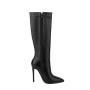Bottes Femme Ladies Autumn Winter Wellington Boots Pointy Toe Stiletto Heels Long Boots Women Classic Black Knee High Boots