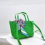2024 Custom Weave Leather Tote Bag Handbag For Women Luxury Woven Purse With Scarf