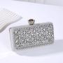 Hot Selling New Design Woman Silver Gold Diamond Evening Bag Flower Crystal Birthday Party Handbag Wedding Bridal Floral Purse