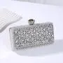 Hot Selling New Design Woman Silver Gold Diamond Evening Bag Flower Crystal Birthday Party Handbag Wedding Bridal Floral Purse
