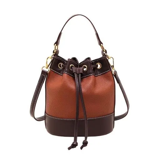 2024 Custom Drawstring PU Leather Bucket Bags Handbags For Fashion Women
