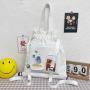Wholesale Organic Cotton Canvas Bag Cute Cartoon Bundle Backpack Portable Student Shopping Bag