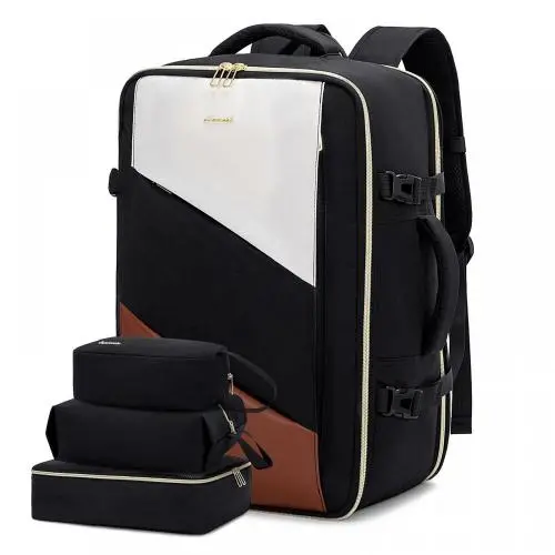 LOVEVOOK Carry on Backpack Flight Approved with 3 Packing Cubes laptop travel backpack bag with usb duffel bags for men women