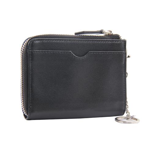 Men Genuine Leather Wallet Small Zipper Leather Men's Coin Purse KeyChain