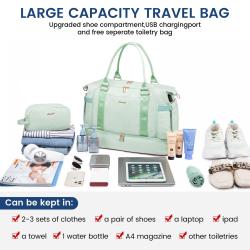 LOVEVOOK Travel Luggage Duffel Bag with USB Port Carry on Weekender Bags with Shoe Compartment Toiletry Purse Gym Bag for Women