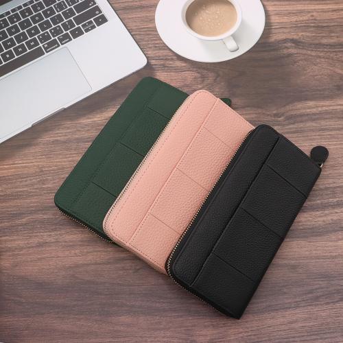 Wholesale Women Large Capacity Credit Card Wallet RFID Blocking Leather Zip Around Wallet