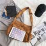 ZX074 Canvas Messenger Crossbody Shoulder Bag Hobo Bag with Multiple Pockets One Shoulder Bags Crossbody Zipper Purse For Women