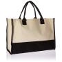 Gelory Customized Letter Logo Oversized Cotton Canvas Tote Initial Gifts Beach Bag Recycled Monogrammed Women Tote Bags