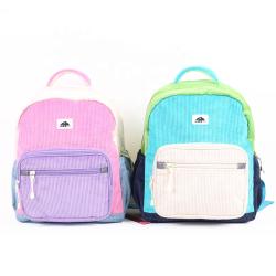 CHANGRONG Custom Mini corduroy student school backpack for girls boys
