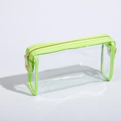 Keymay Candy Color Clear Cosmetic Bag Travel Transparent Makeup Pouch Personalized Waterproof Plastic PVC Zipper Toiletry Bag