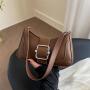 Retro Simple Tide Belt Buckle Design Bag 2024 New Women's Bags Fashion Shoulder Crossbody Armpit Bag Popular