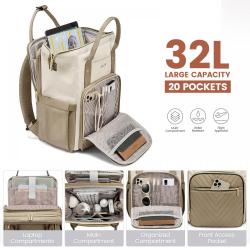 LOVEVOOK New fashion quilted design 15.6in large waterproof laptop backpack bag for travel work school Business laptop backpack