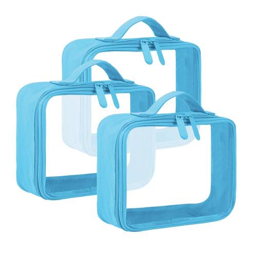 Women Beauty Cosmetic Pouch Custom Hanging Travel Toiletry Bag Clear PVC Toiletry Organizer Bags