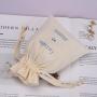 Custom Logo Printing Cotton Linen Cosmetic Skin Care Product Packing Bag High End Cotton Gift Makeup Pouch