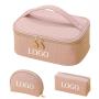 OEM/ODM 3PCS Set Travel Organizer Wash Bag Pu Leather Toiletry Bag For Women Girls Luxury Cosmetic Bags