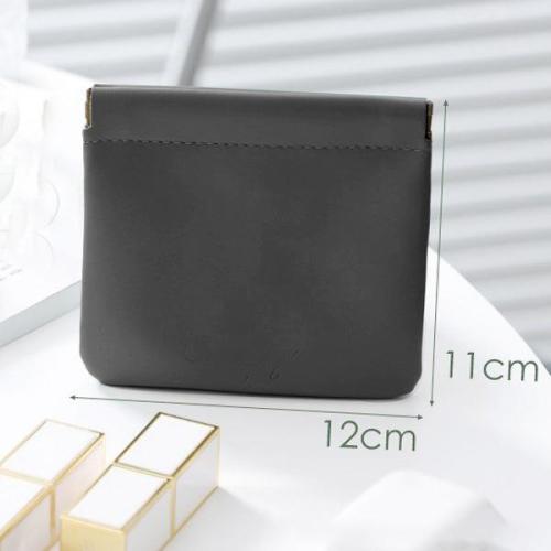 KBW778  Simple PU Leather Coin Purse Fashion Popper Self-closing Portable Digital Storage Bag Carry-on Mini Lipstick Makeup Bag