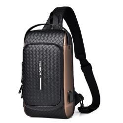 KBW610 Hot Men Bag Updated Model PU Shoulder Crossbody Sports Slant Hanging Chest Backpack High Quality USB Anti-theft Chest Bag