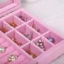 HR566 Women Portable Travel Ladies Jewellery Storage Box Necklace Ring Earrings Household Single Layer Accessories Holder Box
