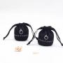 Wholesale Black Round Bottom Cotton Cosmetic Pouch Bottle Linen Makeup Drawstring Cosmetic Bag