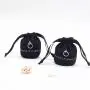 Wholesale Black Round Bottom Cotton Cosmetic Pouch Bottle Linen Makeup Drawstring Cosmetic Bag