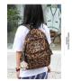 ZR232 Student Backpack Large Capacity Travel Backpack Korean Version Couple Travel Bag Fashion Leopard Backpack