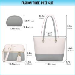 REALER brand custom fashion 3 pieces set purses and handbags women hand bags ladies tote bags with custom printed logo