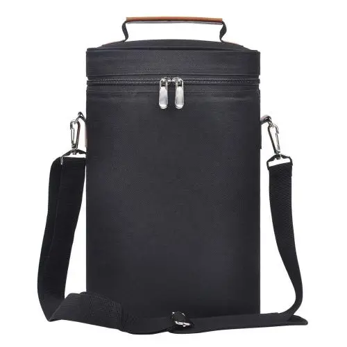 Lunch Cooler Bag for Picnic Large Capacity Thermal Insulation Bag New Wine Package Waterproof Single Shoulder 2 Bottles Red