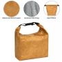 Custom Print Logo Brown Reusable Insulated Food Thermal  Aluminum Foil Dupont Tyvek Kraft Paper Lunch Cooler Bag With Handle